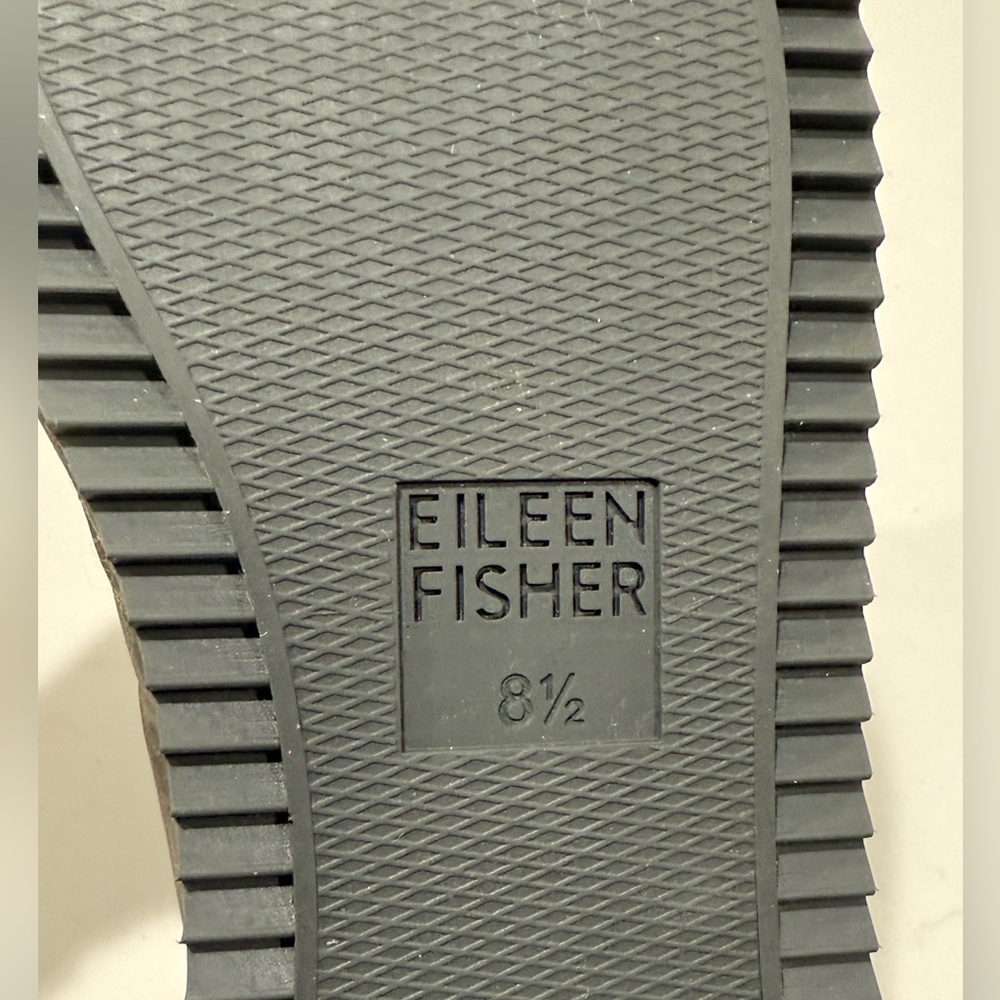 Eileen Fisher Loafers Women's Size 8.5 Gray Nubuck Wedge Platform Shoes - Picture 9 of 9